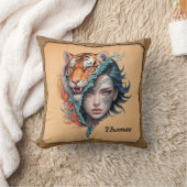 虎と女、強さと恵み。 クッション (ブランケット)