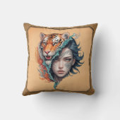 虎と女、強さと恵み。 クッション (裏面)