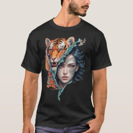 虎と女、強さと恵み。 Tシャツ