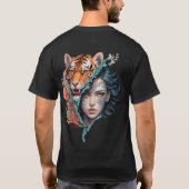 虎と女、強さと恵み。 Tシャツ (裏面)