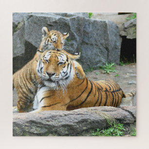 虎と子の愛 ジグソーパズル