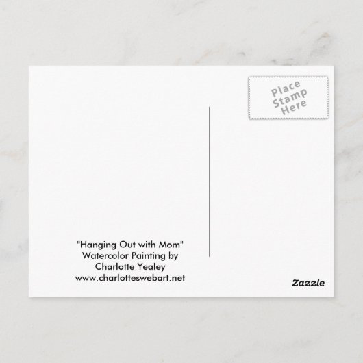 虎と子猫の絵はがき ポストカード (裏面)