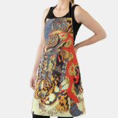 虎と戦う侍・国芳・浮世絵 エプロン (インサイチュ)