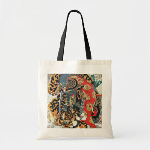 虎と戦う侍・国芳・浮世絵 トートバッグ