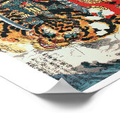 虎と戦う侍・国芳・浮世絵 ポスター (角)