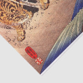 虎と戦う少年たち国芳浮世絵 薄葉紙 (詳細)