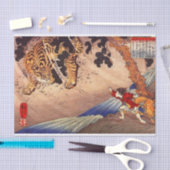 虎と戦う少年たち国芳浮世絵 薄葉紙 (クラフト)
