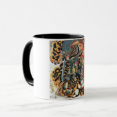 虎と戦う武士、国芳、浮世絵 マグカップ (正面左)