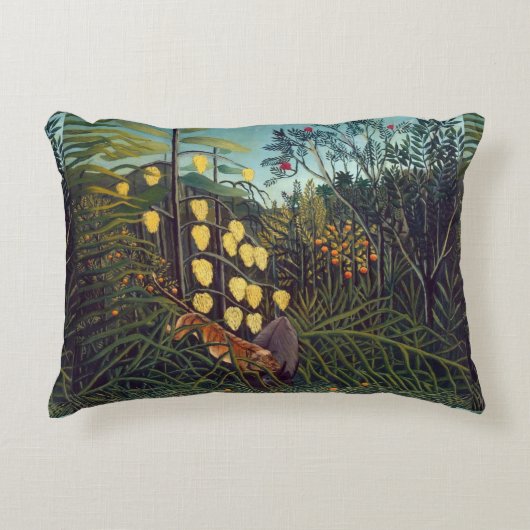 虎と牛のアンリ・ルソーの戦い アクセントクッション (正面)