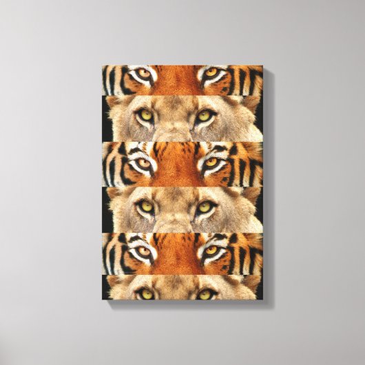 虎と獅子眼の写真 キャンバスプリント (正面)