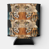 虎と獅子眼の写真 缶クーラー (正面)