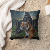 虎と神殿 クッション (ブランケット)