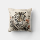 虎と花 クッション (正面)
