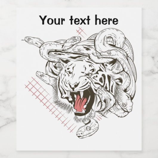 虎と蛇 ワインラベル (シングルラベル)