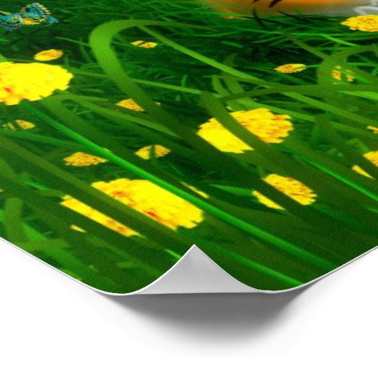 虎と蝶 ポスター (角)