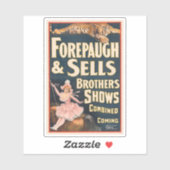 虎と馬に乗った女性のサーカスのポスター シール (シート)