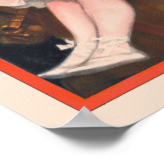 虎と馬に乗った女性のサーカスのポスター ポスター (角)