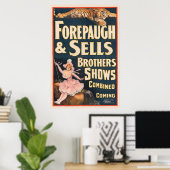 虎と馬に乗った女性のサーカスのポスター ポスター (ホームオフィス)