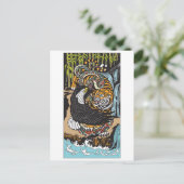 虎と鷲と蛇が戦う。グラフィックアート ポストカード (スタンド正面)