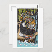虎と鷲と蛇が戦う。グラフィックアート ポストカード (正面/裏面)