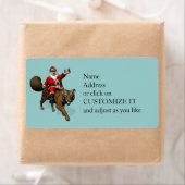 虎に乗るサンタクロース ラベル (インサイチュ)