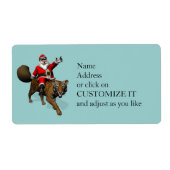 虎に乗るサンタクロース ラベル (正面)