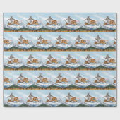 虎に乗る戦士の猫 ラッピングペーパー (フラット)