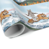 虎に乗る戦士の猫 ラッピングペーパー (ロールコーナー)