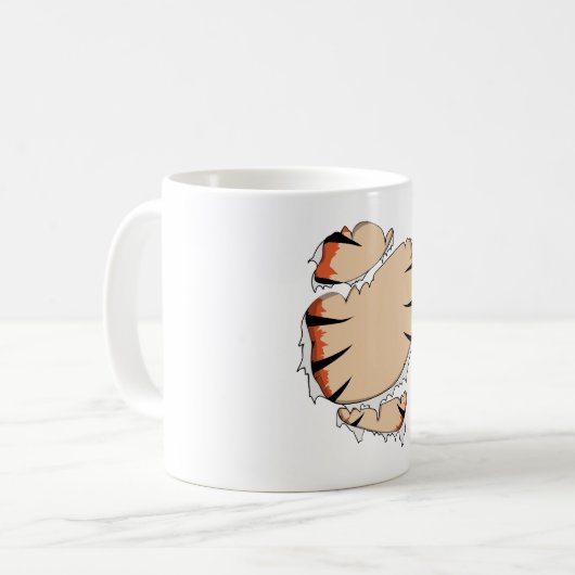 虎のための面白クールいハロウィーン面白いハロウィーン コーヒーマグカップ (正面左)