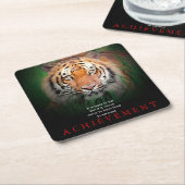 虎のやる気を起こさせる偉業 スクエアペーパーコースター (アングル)