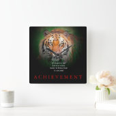 虎のやる気を起こさせる偉業 スクエア壁時計 (ホーム)