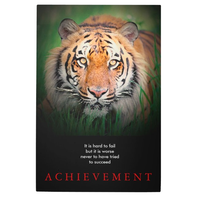 虎のやる気を起こさせる偉業 メタルプリント (正面)