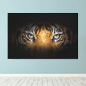虎のキャンバスアートの目 キャンバスプリント (インサイチュ (ウッドフロア))