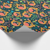 虎のジャングル動物の子供を聞く ラッピングペーパー (角)