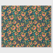 虎のジャングル動物の子供を聞く ラッピングペーパー (フラット)