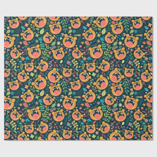 虎のジャングル動物の子供を聞く ラッピングペーパー (フラット)