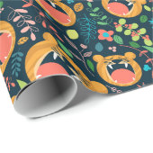 虎のジャングル動物の子供を聞く ラッピングペーパー (ロールコーナー)