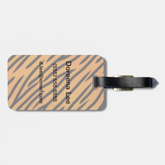 虎のストライプ ラゲッジタグ (裏面横)