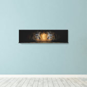 虎のパノラマカンバスプリントの目 キャンバスプリント (インサイチュ (ウッドフロア))