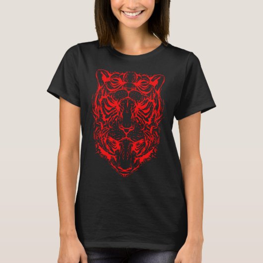 虎の光の幻想の3つの虎のアートワーク Tシャツ (正面)