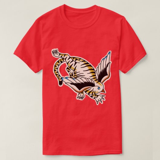 虎の入れ伝統的墨 Tシャツ (デザイン正面)