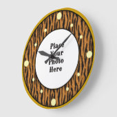 虎の写真の壁時計 ラージ壁時計 (傾斜)