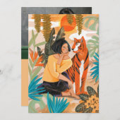 虎の写真の旧正月 シーズンカード (正面/裏面)