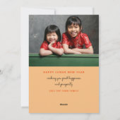 虎の写真の旧正月 シーズンカード (裏面)