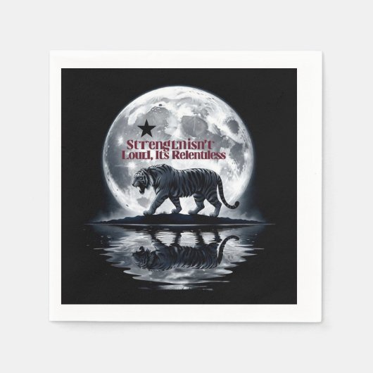 虎の力 スタンダードカクテルナプキン (正面)