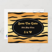 虎の動物のストライプ模様 案内ポストカード (正面/裏面)