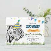 虎の動物の誕生日の招待 招待状 (スタンド正面)