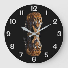 虎の反射 ラージ壁時計