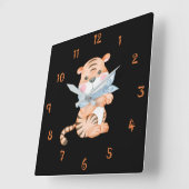 虎の壁時計を打つ スクエア壁時計 (傾斜)