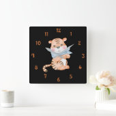 虎の壁時計を打つ スクエア壁時計 (ホーム)